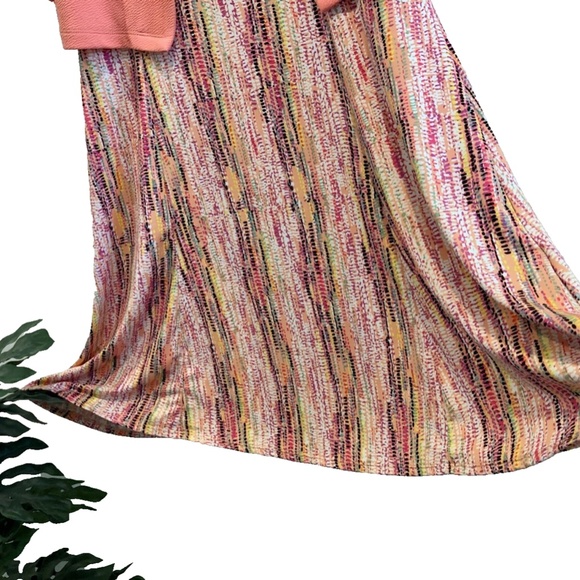 Perceptions Petite Women's 2 Piece Peach Combo Sleeveless Dress & Cardigan PM - Picture 5 of 13